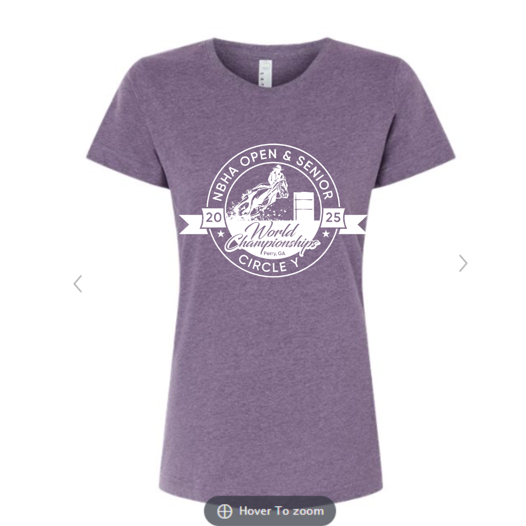 2025 NBHA Open & Senior World Championship T-Shirt : Women's Purple