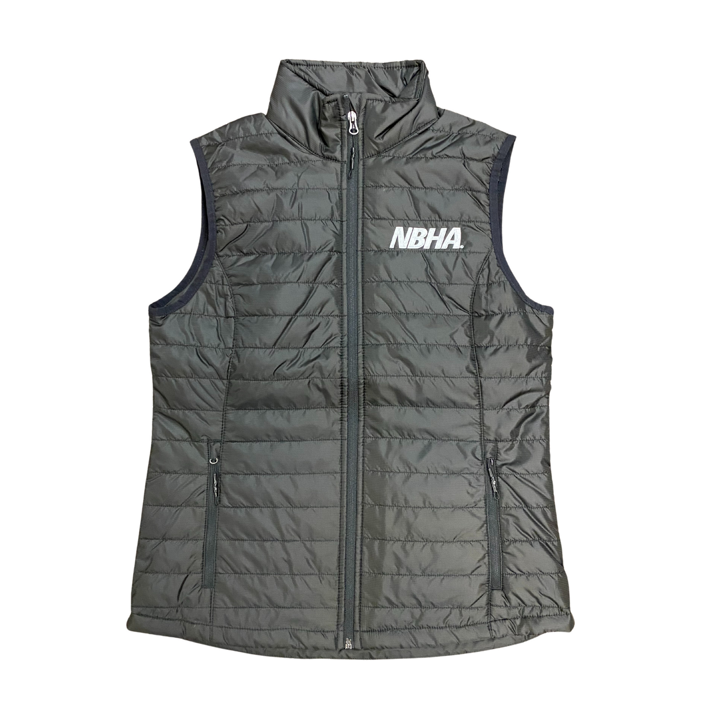 NBHA Women's Full Zip Puffer Vest: Black