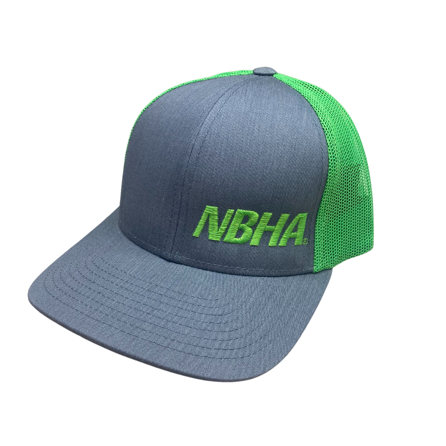 NBHA Trucker Hat : Grey/Neon Green