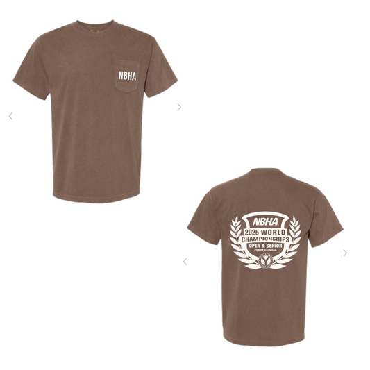 2025 NBHA Open & Senior World Championship T-Shirt : Brown Pocket